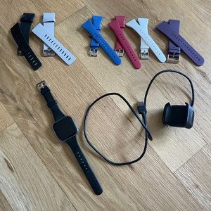 Fitbit Versa 2 (with regular size bands) and TWO charging cords